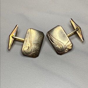 Elegant Gold‎ Coloured Solid Sterling Silver Cuff links